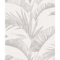 Wilko  Arthouse Wallpaper Banana Palm Chalk Grey