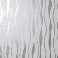 Wilko  Arthouse Metallic Wave Glitter Wallpaper White/ Silver