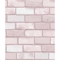 Wilko  Arthouse Diamond Pink Brick Wallpaper