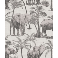 Wilko  Arthouse Wallpaper Elephant Grove Charcoal