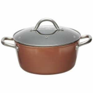 Wilko  Wilko Copper Effect Shotblast Casserole Dish with Lid 24cm