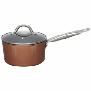 Wilko  Wilko Copper Effect Shot Blast Saucepan with Lid 20cm