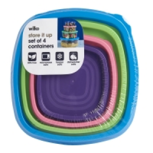 Wilko  Wilko Set of 4 Rainbow Containers