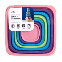Wilko  Wilko Rainbow Storage Container 7 Piece Set