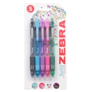 Wilko  Zebra Z Grip Ballpoint Pens Assorted 5 pack
