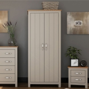 QDStores  Livingston Wardrobe Grey & Oak 2 Door