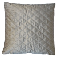 QDStores  Beige Dim Out Embroided Velvet Style Cushion 45 x 45cm