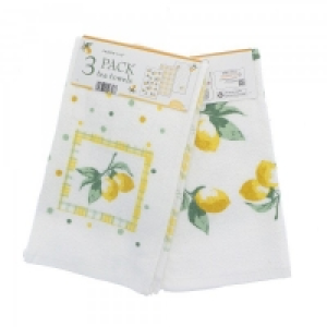 Country Club Velour Tea Towels Lemons 3pk £3.59