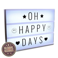 QDStores  Global Gismos LED Light Box (With Letters) 30 x 22 x 5.5cm