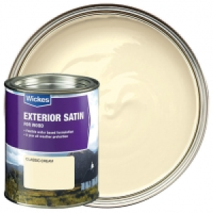 Wickes Exterior Satin Paint - Classic Cream 750ml £5.00