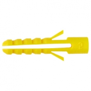 Fischer Yellow Plastic Wallplugs - 5mm Pack of 100 &pound;2.99