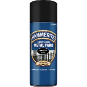 Hammerite Metal Aerosol Paint - Smooth Black 400ml