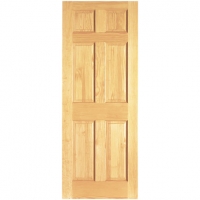 Wickes  Wickes Durham Clear Pine 6 Panel Internal Door - 1981mm x 68