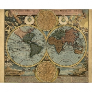 ohpopsi Old Map In Colour Wall Mural - XL 3.5m (W) x 2.8m (H