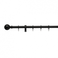 Wickes  Universal Extendable Curtain Pole with Ball Finials - Black 