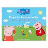 Iceland  Peppa Pig Strawberry & Vanilla Ice Cream Lollies 6 x 32g (19