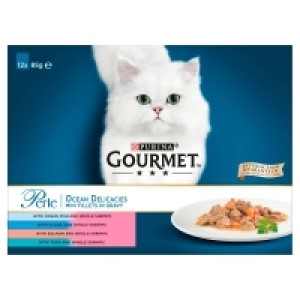 Wilko  Gourmet Perle Ocean Delicacies Mini Fillets in Gravy Cat Foo