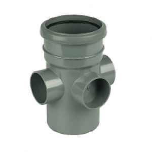 Wickes  FloPlast SP581G Soil Pipe 3 Socket Boss Pipe Socket - Grey 1