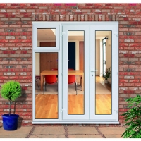 Wickes  Wickes Upvc Double Glazed French Doors with 600mm Side Sash 