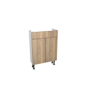 Wickes Vienna Oak Compact Floor Standing Vanity Unit - 600 m