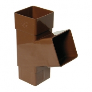 Wickes  FloPlast RYS1BR Square Downpipe 67.5 Deg Branch - Brown 65mm