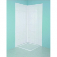 Wickes  Wickes 820 X 1900mm - Shower Enclosure Tile Panel Kit - Whit