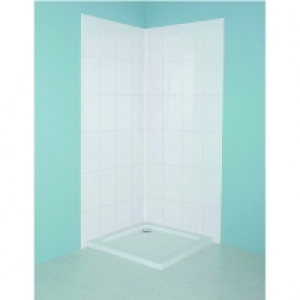 Wickes  Wickes 820 X 1900mm - Shower Enclosure Tile Panel Kit - Whit