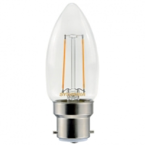 Sylvania LED Non Dimmable Filament B22 Candle Light Bulb - 2 £5.50