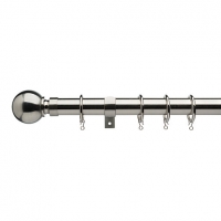 Wickes  Universal Curtain Pole with Ball Finials - Satin Steel 28mm 
