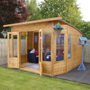 Mercia 10 x 10 ft Large Contemporary Curved Roof Summerhouse