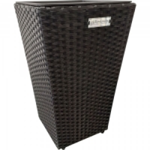Rowlinson Wicker Rattan Planter Black 32x32x52cm