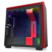 Overclockers Nzxt NZXT H710i Midi Tower RGB Gaming Case - Black/Red Tempered G