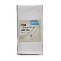 Wilko  Wilko 100% Cotton White Double Valance Sheet