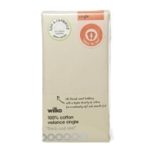 Wilko  Wilko 100% Cotton Cream Single Valance