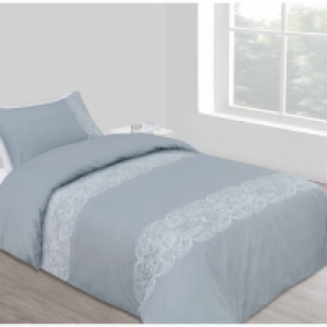 Wilko  Wilko Grey Lace Duvet Set Single