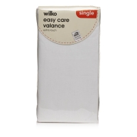 Wilko  Wilko Easy Care White Single Valance