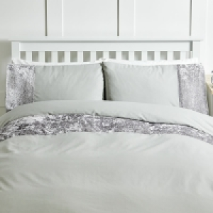 Wilko Crushed Velvet Effect Silver Easy Care Double Duvet Se £15.00