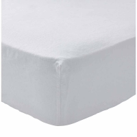 Wilko  Wilko 100% Brushed Cotton White Single Fitted Sheet