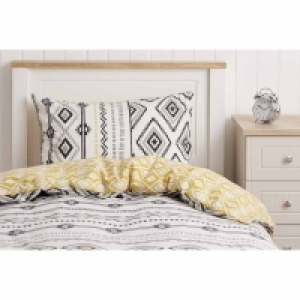 Wilko  Wilko Grey Ochre Tribal Print Duvet Set Single