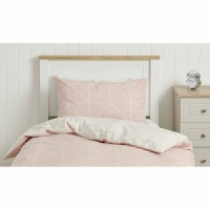 Wilko  Wilko Pink Geo Duvet Set Single