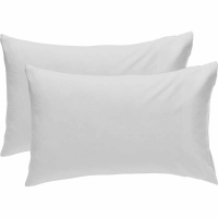 Wilko  Wilko 100% Brushed Cotton White Housewife Pillowcases 2 pack