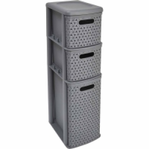 Wilko  Wilko Grey Dec Storage Slimline Drawers