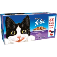 Wilko  Felix Mixed Selection in Jelly Cat Food 40 x 100g