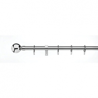 Wickes  Universal Extendable Curtain Pole with Ball Finials - Chrome