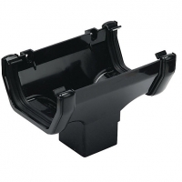 Wickes  FloPlast ROS1B Half Square Line Gutter Running Outlet - Blac