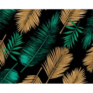 ohpopsi Emerald Green & Gold Palm Leaves Wall Mural - L 3m (