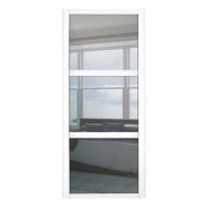 Spacepro 3 Panel Shaker White Frame Mirror Door - 762mm £140.00