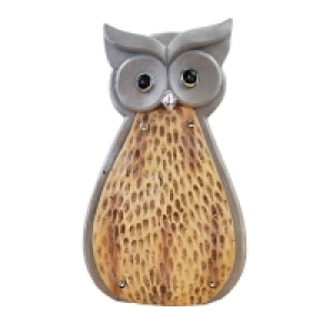 QDStores  Wooden Effect Solar Powered Owl Light