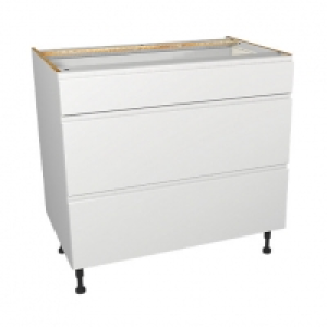 Wickes Madison White Gloss Handleless Drawer Unit - 900mm (P £142.00