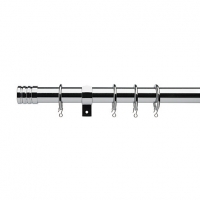 Wickes  Universal Extendable Curtain Pole with Stud Finials - Chrome